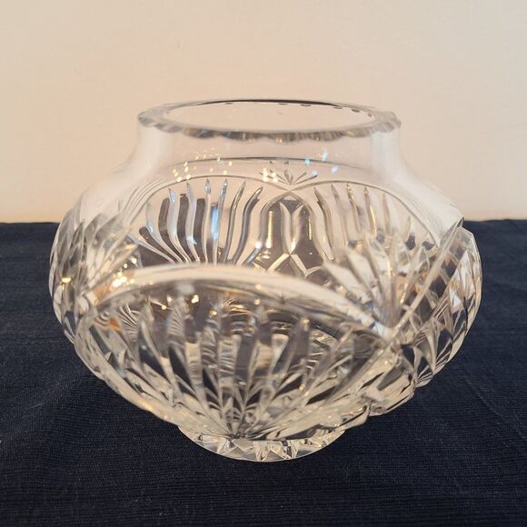 Rovelli Heavy Lead Cut Crystal Rose Potpourri Candy Bowl Vase Vintage Poland - Picture 4 of 13